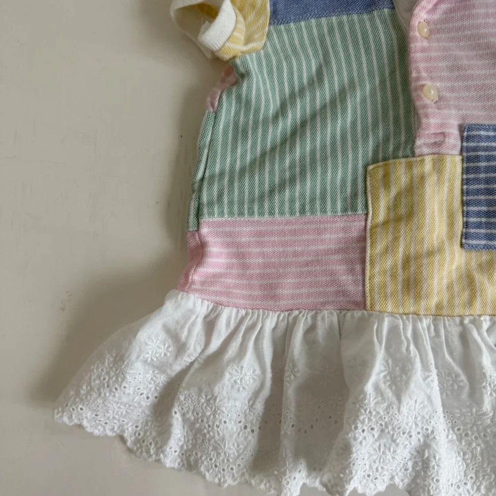 Ralph Lauren Baby Pastel Patchwork Dress Size 3 Months